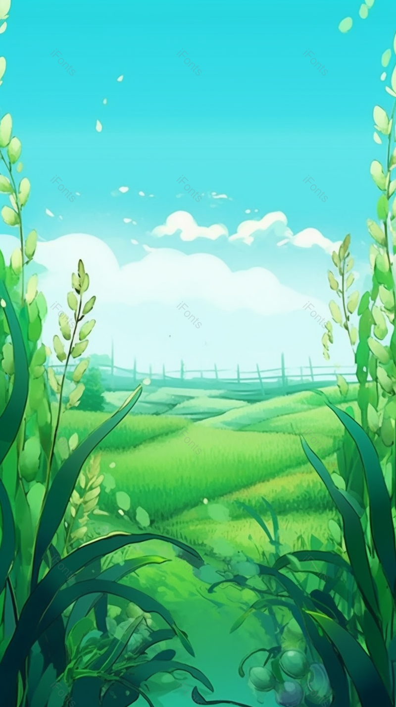 绿色小麦插画背景二十四节气背景手绘乡间农作物插画植物壁纸,插画/手绘图,插画/手绘图库,插画/手绘图下载,插画/手绘